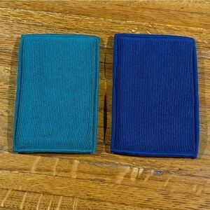 Norwex Dual Sided Sponges Set of 2 Blue and Green LE NWT